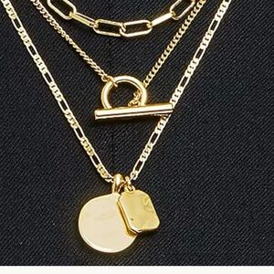 Elegant Gold Layered Necklace Set
